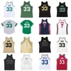 Sömda baskettröjor #33 Larry Bird 1985-86 Mesh Hardwoods Classics Retro Jersey Men Women Youth S-6xl Green