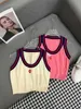 Women Knits Top Tee Designer Embroidery pink Knitted Vest Tank Top Sleeveless Breathable Knitted Pullover Womens Sport Tops Designer Tanks & Camis