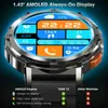 Andra klockor 2024 Amaztim Tank T2 Business Smart Mens AMOLED AOD MENS Bluetooth Ring 5Atm Waterproof Fitness Ultra Smart ES Q240301