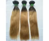 T1B27 Honingblond 3 bundels Ombre gekleurde Braziliaanse haarweave inslagen Steil menselijk haar weeft niet-remy gekleurde haarextensies7471489