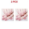 Faux ongles 1/2pcs Glitter Court Amande Aurora Ellipse Faux Presse sur Manucure Détachable Couverture Complète Nail