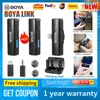 Microphones BOYA BOYALINK sans fil Lavalier Microphone Audio pour IPhone Android DSLR caméra Youtube en direct enregistrement d'enregistrement Interview