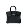 Original H Tote Bag silver buckle Black bag leather womens 2024 new fashion versatile large capacity handbag lychee 1 14MP LX7C YWC8