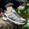 Men Women Athletic Running Shoes Comfort Lace-Up Grey Black Blue Shoes Mens Women Trainers Sports Sneakers Size 36-46 GAI