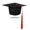 Bérets Félicitations Grad Graduation Hat Cérémonie De Diplôme 2024 Happy Mortarboard Cap University Season Party Supplies