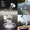 Small Glass Water Pipe Hand Rökning Bong Pipes Shisha Hookah Recycler Dab Rig Bubbler With 14mm Banger
