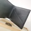 Portfel męski 5A oryginalne projektanci skóry All Black torebki luksusowe skórzane krótkie portfele Monety Portfely Klasyczne kieszonkowe torby oryginalne i torby na kurz