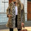 Fur Leopard Coats Nowe kobiety sztuczne futra luksusowy zimowa ciepła pluszowa kurtka moda sztuczna futra damska marna wysokiej jakości 3xl