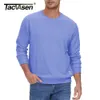 TACVASEN Sweat-shirts tricotés légers pour hommes à manches longues et col rond Pull à capuche décontracté en tricot avec cordon de serrage 240219