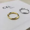 Anéis de banda de moda simples par fino minimalista ins design elegante cauda torção irregular bague casal anello com caixa