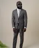 Kurtki ciemnoszare pojedynczy piersi garnitury Slim Fit 2 szt. Kurtka i spodnie szczytowe Lapel Formal Business Full Suit Dotar Make Duża rozmiar