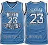 NCAA North Carolina Баскетбольные майки Tar Heels 23 Michael сшитый Джерси UNC College man Черный Белый Синий Мужчины