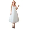 Short Wedding Dresses Simple Style High Waist Spaghetti Summer Short Bridal Gowns Lace-Up Back Wedding Party Dresses