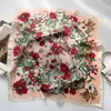 70x70cm Eenvoudige Presbyopie Designer Kleurrijke Bloemen Zijden Sjaal Hoofdband voor Dames Mode Lange Handvat Tas Sjaals Parijs Schouder Tote Bagage Lint Hoofd Wraps