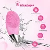 HSKOU brosse de nettoyage du visage ultrasons Silicone visage nettoyant nettoyage des pores en profondeur masseur de peau visage nettoyant brosse dispositif