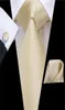 Hitie män binds solid champagne silk tie party bröllop band för män silk gul slips set cravat för far c3266 dropshiping8742846