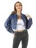 Женские куртки джинсовая одежда Куртки Пальто с короткими рукавами поношенное Джинсовое весна-зима Еврокод 240301