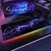 Almofadas espaço grande rgb mouse pad gaming mousepad led mouse esteira gamer mousepads almofadas de mesa pc tapete de teclado rgb xxl 90x40cm