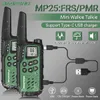 Paquete de 2 Baofeng MP25 PMR446FRS Mini walkie talkie de carga tipo C recargable de largo alcance con pantalla LCD Linterna Radio bidireccional 240229