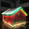 Hurtowe zajęcia na świeżym powietrzu Dekoracja świąteczna Oświetlenie LED Inflatible Santa House Party Cabin Namiot na sprzedaż