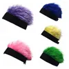 Beralar Retro Sahte Saç Skullcap Aksesuarları Hip Hop Kabarık Eğlenceli Kısa Kapaklar Sentetik Brimless Beanie Wig Şapka Erkekler