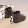 Stivali Bambino Bambino Invernale In Pelle Ragazze Scarpe Comode Suola Morbida Corta Botas Peluche Antiscivolo Leggero Firstwalkers 0-3 Anni