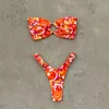 Kvinnors badkläder Micro Bikini Push Up Women Baddräkter 2024 Sexig kvinnlig brasiliansk set Thong Biquini Swim Suits Print Beachwear