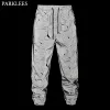 Pants Mens Geometric Print Reflective Jogger Sweapants Fluorescent Trousers Harajuku Hip Hop Dance Festival Rave Night Sport Pants 3XL