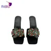 Nigerian style womens fashion elegant flower pattern comfortable womens shoes high-heeled slippers 240228