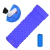 Utomhus Sleeping Pad Camping Uppblåsbar madrass inbyggd pump Ultralight Air Cushion Travel Mat med nackstöd för resevandring 240220