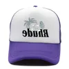 Fashionabla flerfärgade nät sömmar baseballmössa för män och kvinnor broderade unisex rhude serie casual sun hatt justerbar rhude hatt