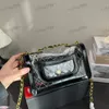 CF élégant femmes épaule 25 cm clair gelée à clapet classique imprimé matériel doré fermoir métallique sac à main Matelasse chaîne sac à bandoulière sacs de maquillage