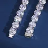 Passa il tester del diamante Catena di moissanite da 408 ct 15 mm Collana di gioielli da tennis classici in argento sterling di alta qualità