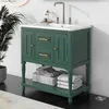 Bathroom Sink Faucets Bathroom vanity with top sink two doors and two drawers solid wood frame Q240301