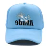 Fashionabla flerfärgade nät sömmar baseballmössa för män och kvinnor broderade unisex rhude serie casual sun hatt justerbar rhude hatt