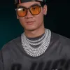 Bling Moissanite kubansk länkkedja högkvalitativ Sterling Sier Diamond Man Jewelry Iced Out Hip Hop Halsband för män