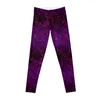 Calças ativas Roxo Preto Glitter Confetti Leggings Mulheres Camisas Esportivas de Cintura Alta Ginásio Leginsy Push Up Womens