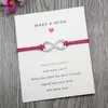 Charm Bracelets Custom-Double Infinity Love Faith Hope Wish Card Bracelet For Women Girls Adjustable Greeting Cards Jewelry With