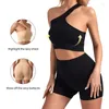 BHs Sets LEM Frauen Nahtlose Sexy Sport Yoga Set Drahtlose Komfortable Atmungsaktive BH Und Niedrige Taille Höschen Im Freien