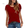 Kvinnors T-skjortor Summer Short Sleeve Tassel Fashion T-shirt Kvinna Enkel Crew Neck Basic Tops Leisure Ladies Streetwear Solid Tees