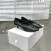 Freizeitschuhe aus echtem Leder für Damen, klassische Pumps, spitze Zehen, niedrige Absätze, Schwarz, Weiß, Damen-Elastikriemen, Slip-on-Loafer