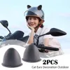 جديد جديد 2pcs Universal Motorcycle Helmet Excesssories Devil Horns Sport Decoration Cat Ears Outdoor L2T8