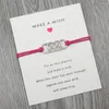 Braccialetti con ciondoli Personalizzato-Doppio Infinito Amore Fede Speranza Bracciale con carta dei desideri per donne Ragazze Biglietti d'auguri regolabili Gioielli con