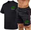 2024 verão nova secagem rápida camiseta esportiva shorts masculino casual wear fiess conjunto de moda