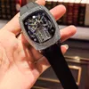 Luxury Wristwatch Automatic Mechanical Top Quality Skeleton Watch For Men Hip Hop Moissanite Diamond Inlaid Iced Out Watches