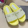 Paris Luxury Designer Slippers Femme Sandales Chaussures Chaussures Femme décontractée Mules Flats Slides plage Low Talon Flip Flops Ladies Chanells Broidered FD3