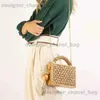 Axelväskor 2023 Summer Beach Bambu Tassel Str Woven Bag Cross-Body Single Shoulder Beach Handag Rattan Rope Square Chain Strap Box T240301