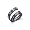 Cluster Rings Double Lettering Stainless Steel Ring Fashion Customized Wholesale