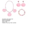 Halsband örhängen set 1 barn smycken skal faux pärla prinsessan stil rosa lätt rostfritt hängande barn cosplay playhouse j