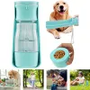 Matning Portable Dog Travel Water Bottle Foldbar LEAK PROOF PET Vattenflaskor Dispenser för valp Small Medium stora hundtillbehör